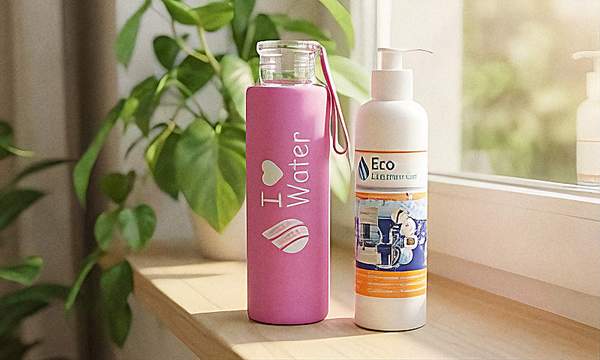 Стъклена бутилка Hygea и Eco Cleaner Gel